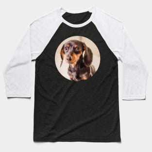 Dachshund puppy painting Baseball T-Shirt